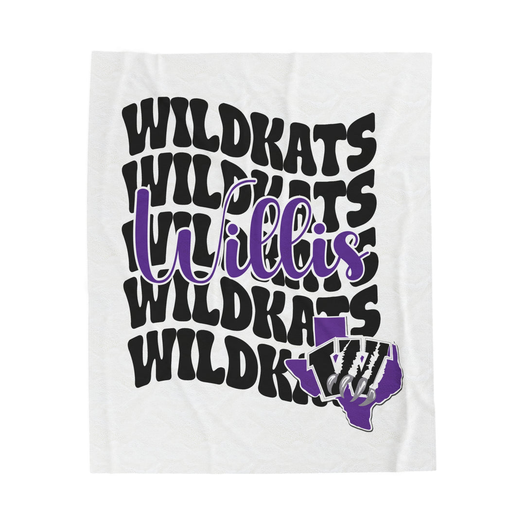 School Spirit Blanket | WILLIS BEARKATS | WHITE BLANKET | STACKED LOGO