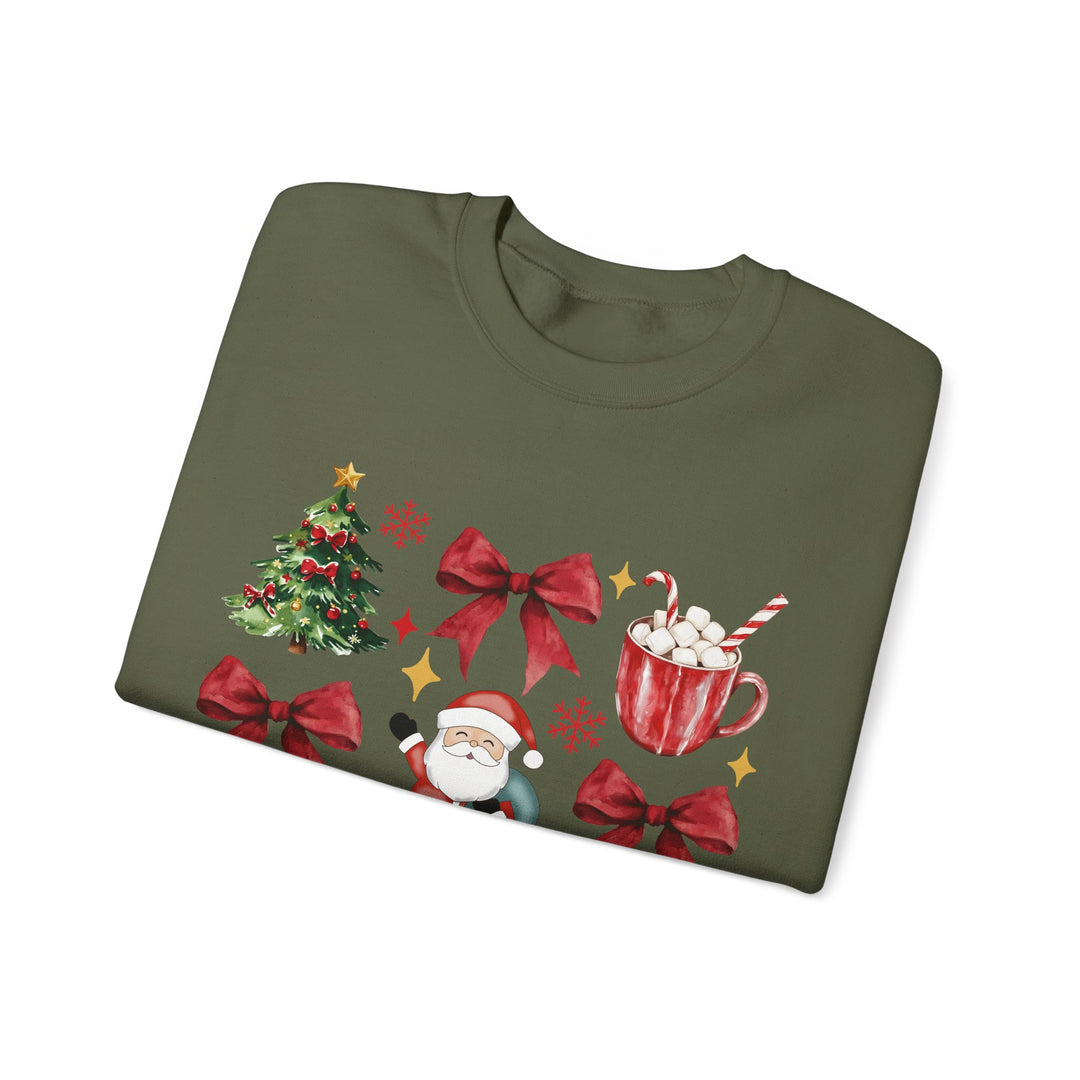 Festive Santa Gildan Crewneck Sweatshirt - Cozy Holiday Apparel