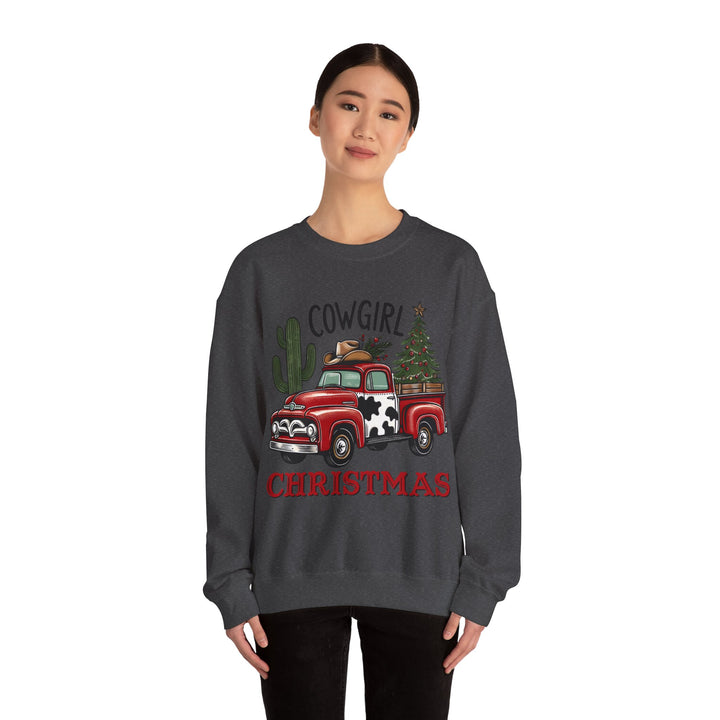 Gildan Cowgirl Christmas Sweatshirt | Unisex Heavy Blend Crewneck