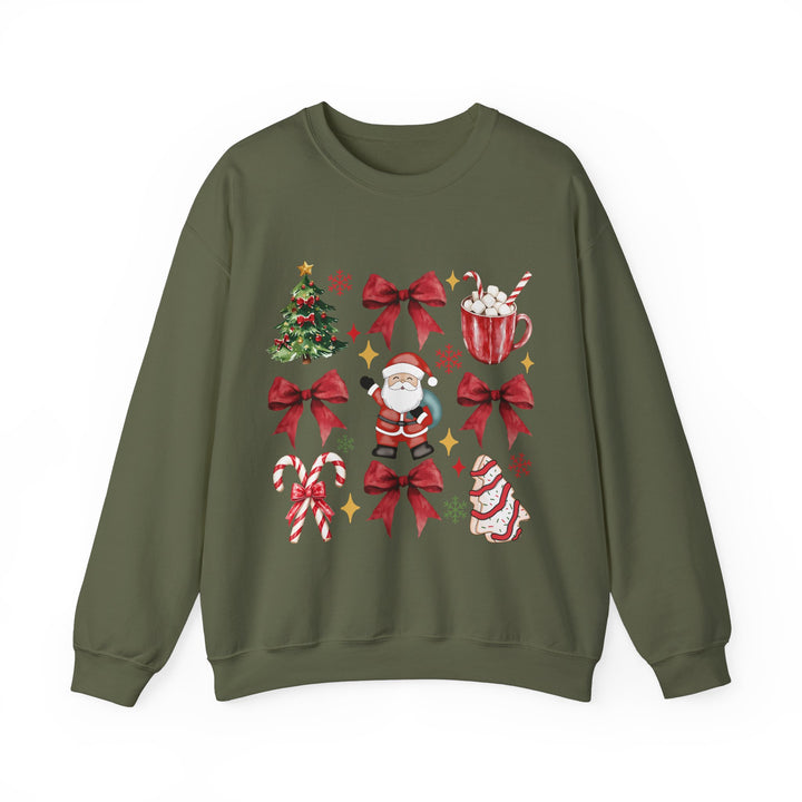 Festive Santa Gildan Crewneck Sweatshirt - Cozy Holiday Apparel