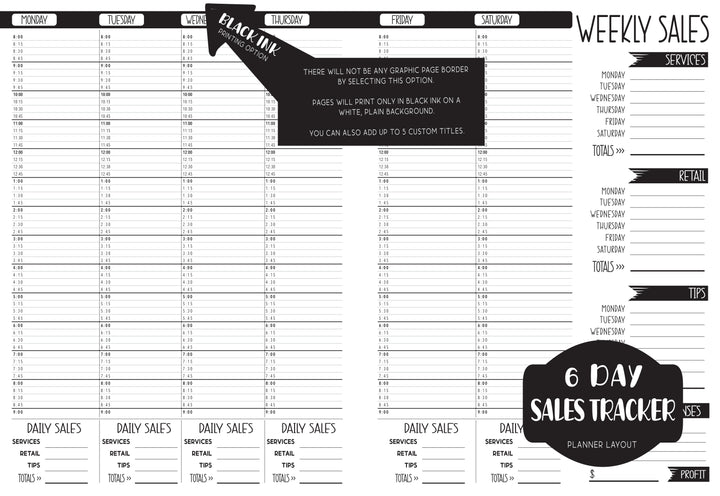 CUSTOM SALES TRACKER - Choose your own background