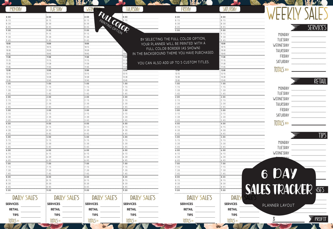 CUSTOM SALES TRACKER - Choose your own background