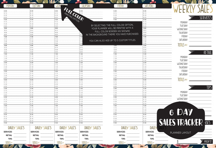 CUSTOM SALES TRACKER - Choose your own background