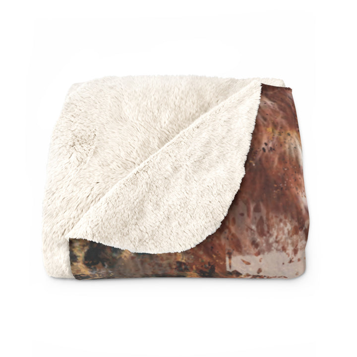 Sherpa Fleece Blanket | AQUA LEOPARD COWHIDE