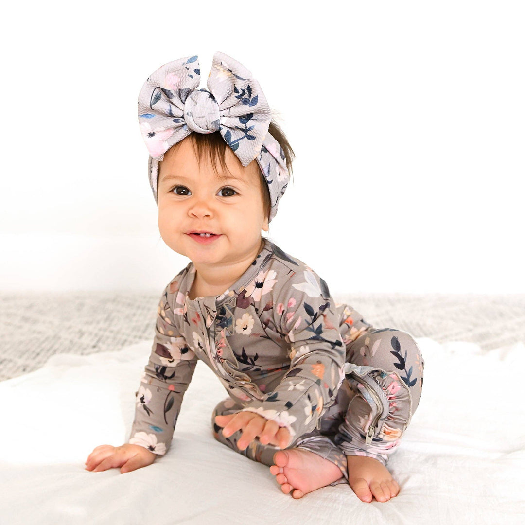 Gigi & Max Newborn Ruffle Zip Bamboo Onesie - TATUM