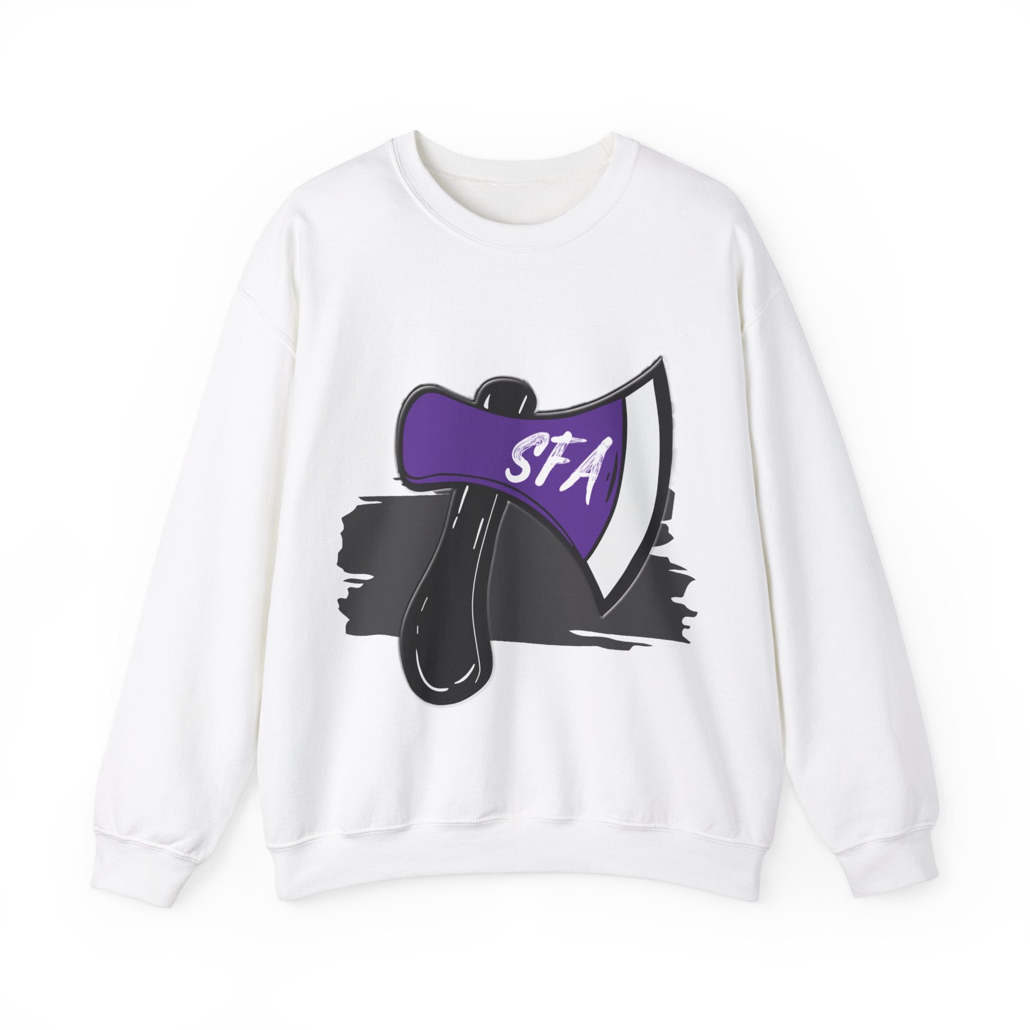 Gildan Unisex Heavy Blend™ Crewneck Collegiate Sweatshirt | SFASU  | LEOPARD AXE SFA
