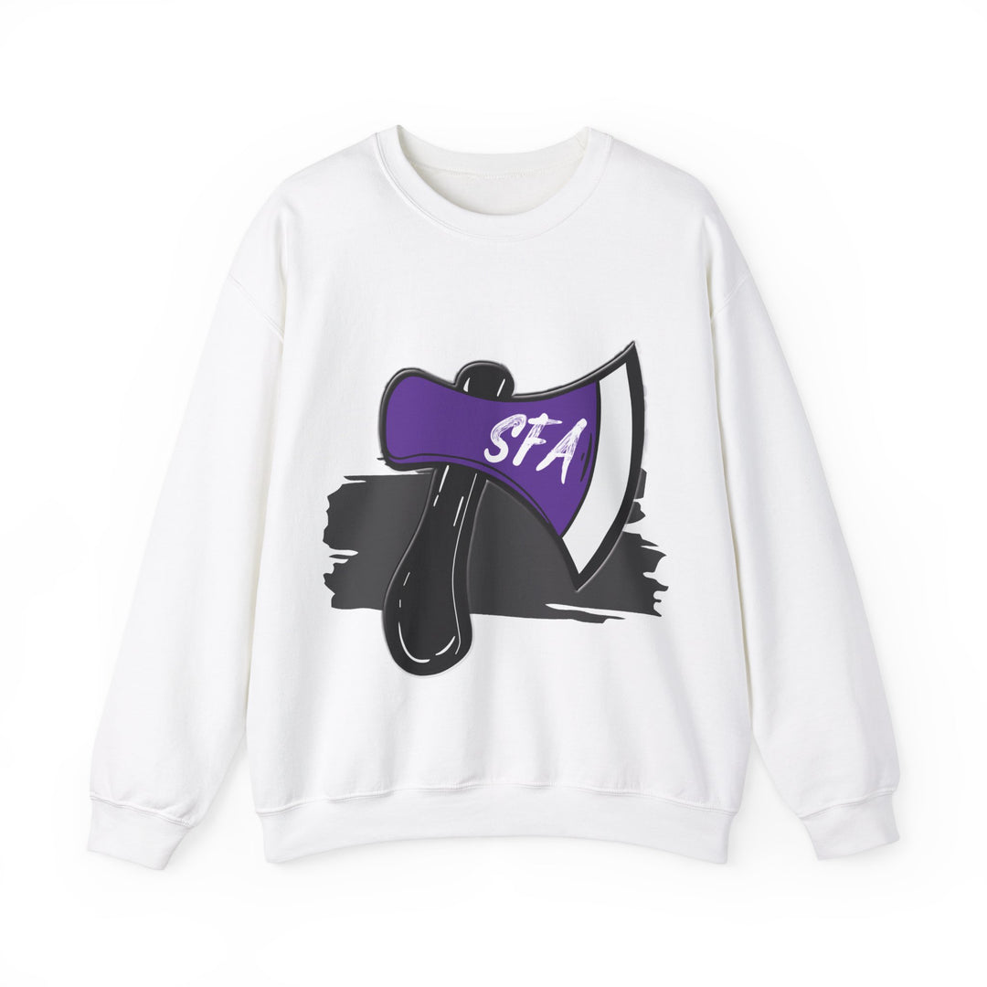 Gildan Unisex Heavy Blend™ Crewneck Collegiate Sweatshirt | SFASU  | LEOPARD AXE SFA