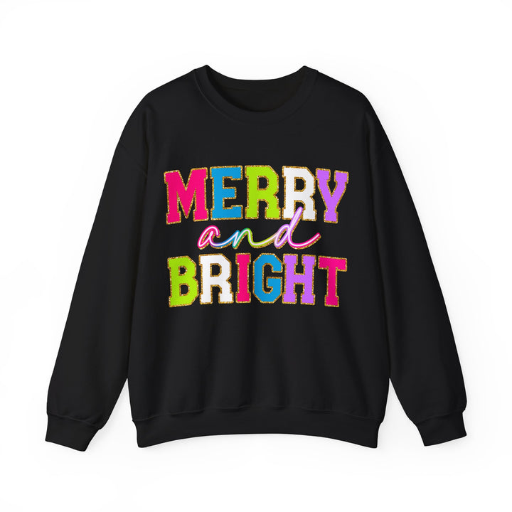 Merry and Bright Gildan Crewneck Sweatshirt | Festive Unisex Pullover for Holiday Celebrations