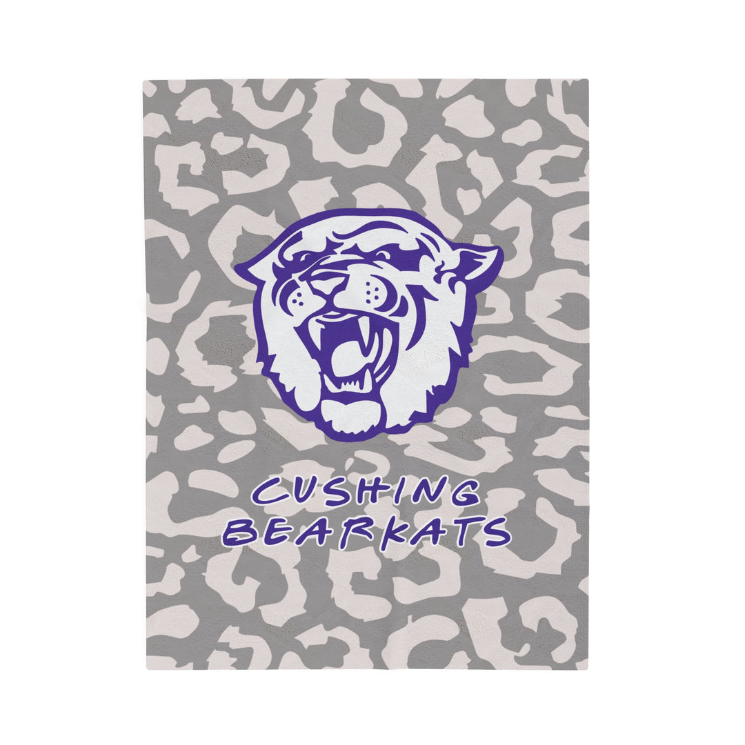 SCHOOL SPIRIT BLANKET | CUSHING BEARKATS | LEOPARD MASCOT