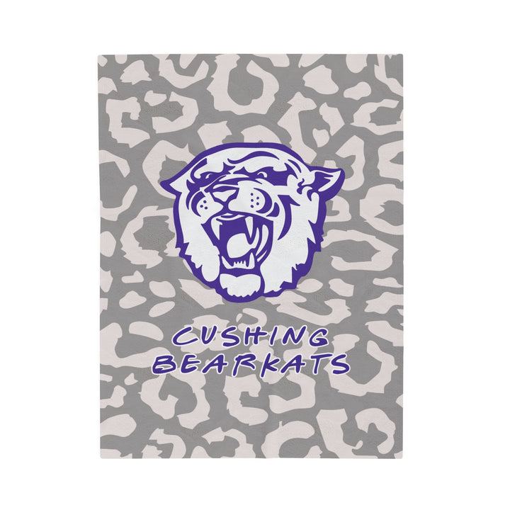 SCHOOL SPIRIT BLANKET | CUSHING BEARKATS | LEOPARD MASCOT