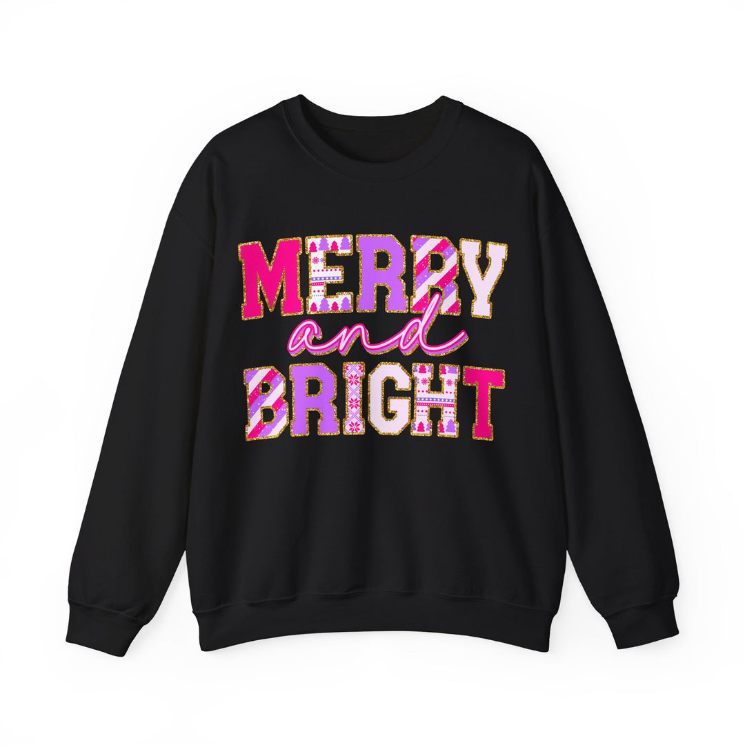Merry and Bright Gildan Unisex Crewneck Sweatshirt - Festive Holiday Style