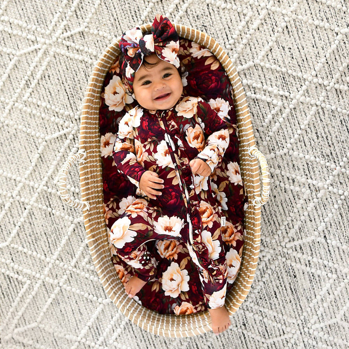 Maya Gigi & Max Newborn Ruffle Zip Bamboo Onesie