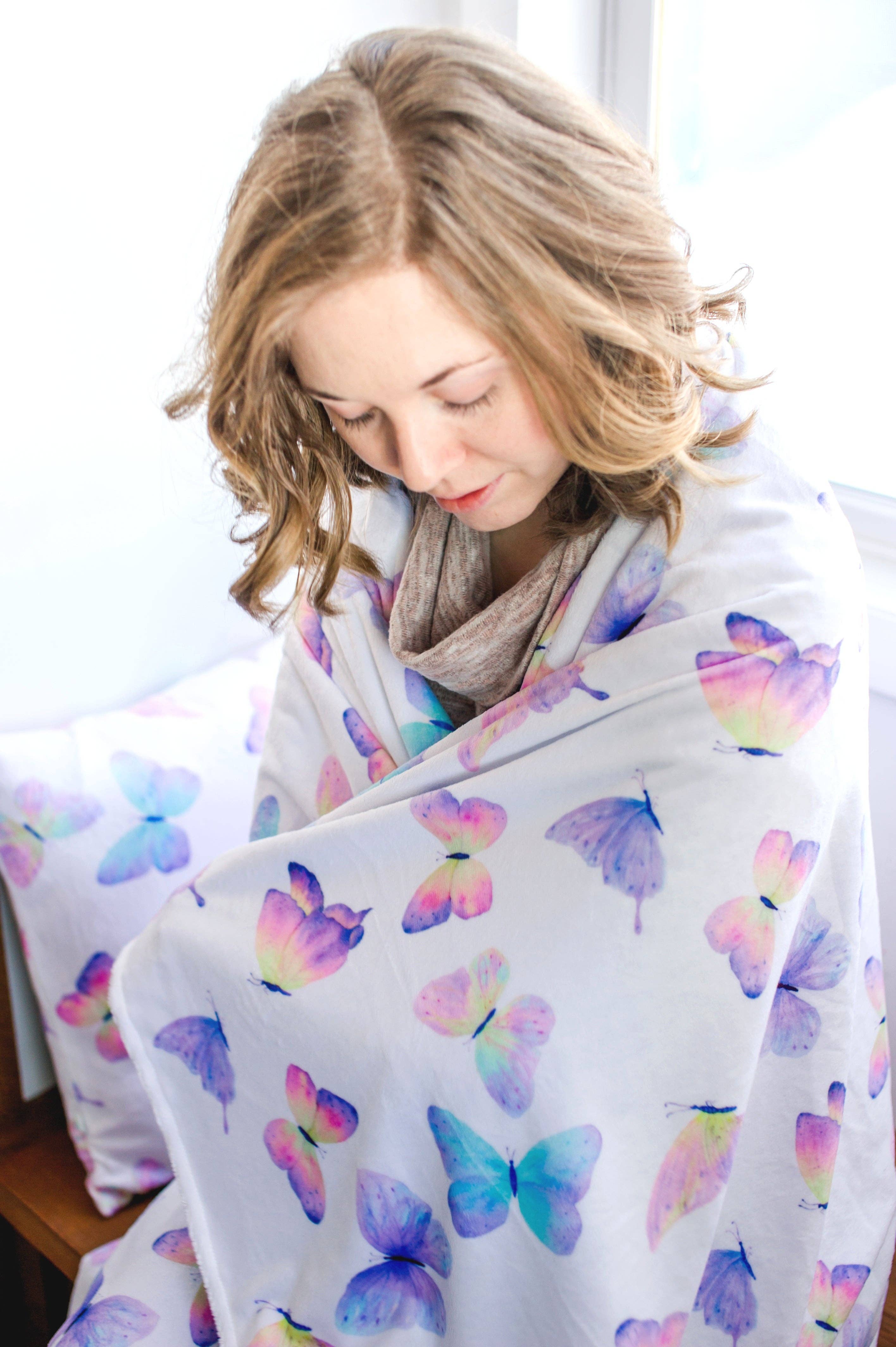 Adult Minky Throw Blanket - Butterfly