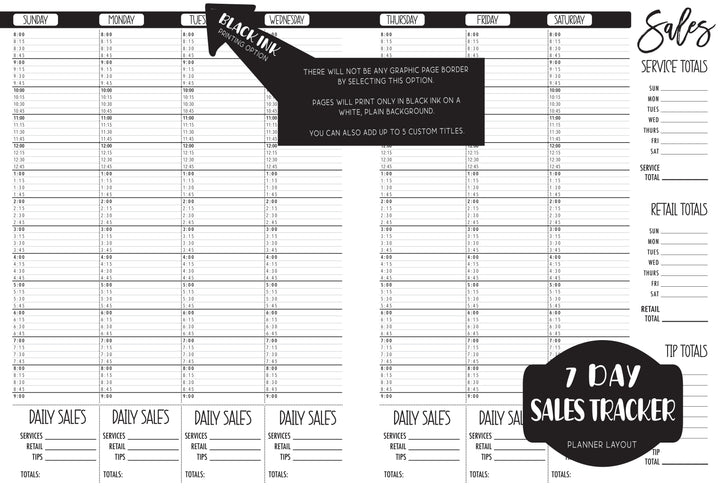 CUSTOM SALES TRACKER - Choose your own background
