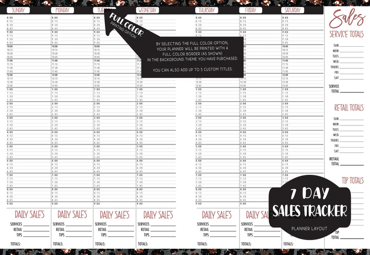 CUSTOM SALES TRACKER - Choose your own background