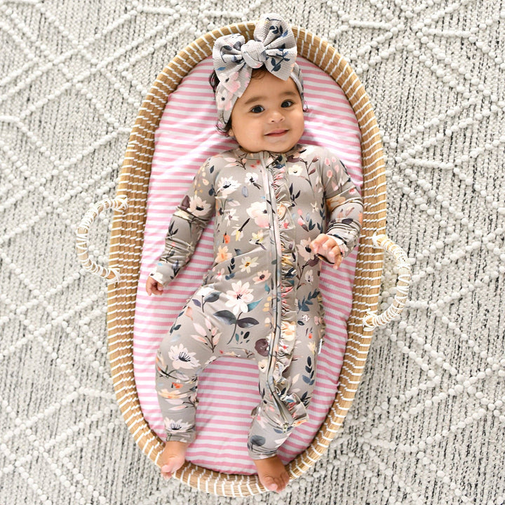 Gigi & Max Newborn Ruffle Zip Bamboo Onesie - TATUM
