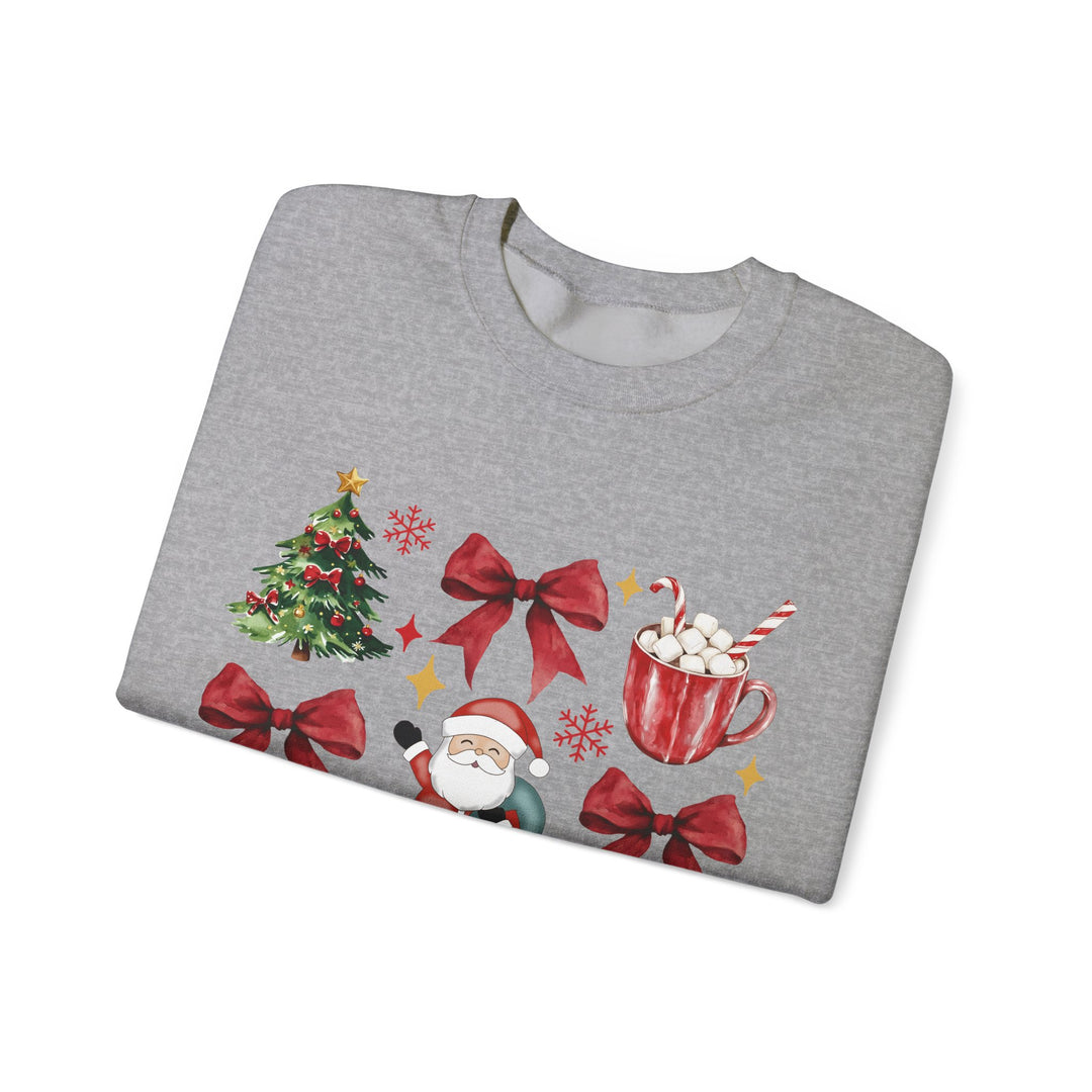 Festive Santa Gildan Crewneck Sweatshirt - Cozy Holiday Apparel