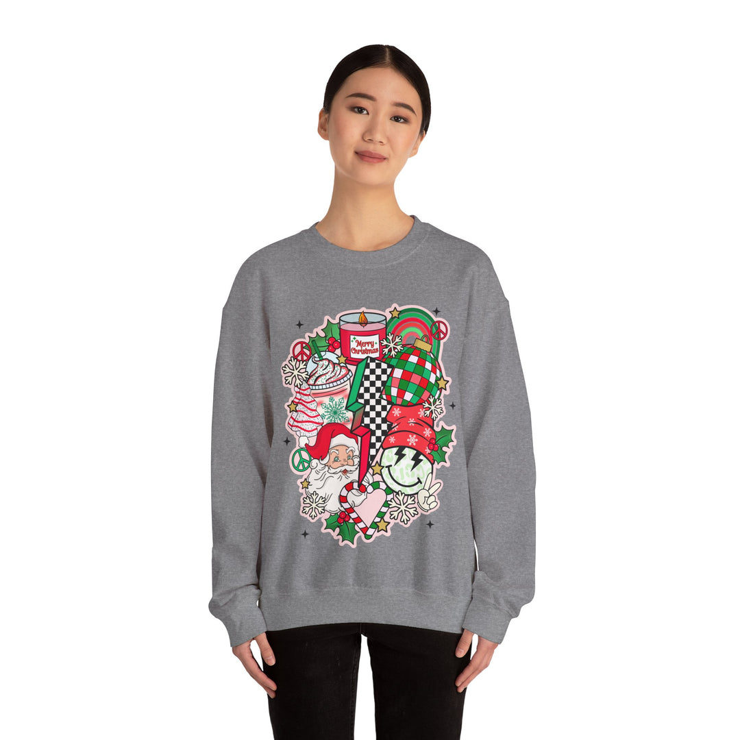 Gildan Unisex Heavy Blend™ Crewneck Sweatshirt | Retro Christmas Collage