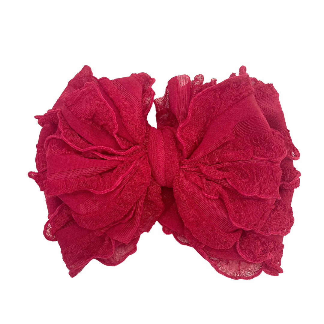 Cranberry Ruffled Rockin Royalty Headband