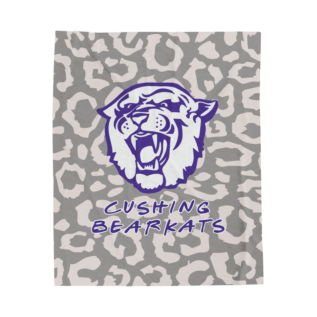 SCHOOL SPIRIT BLANKET | CUSHING BEARKATS | LEOPARD MASCOT