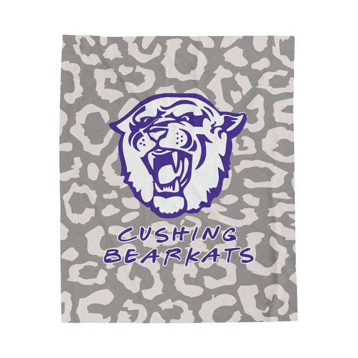 SCHOOL SPIRIT BLANKET | CUSHING BEARKATS | LEOPARD MASCOT
