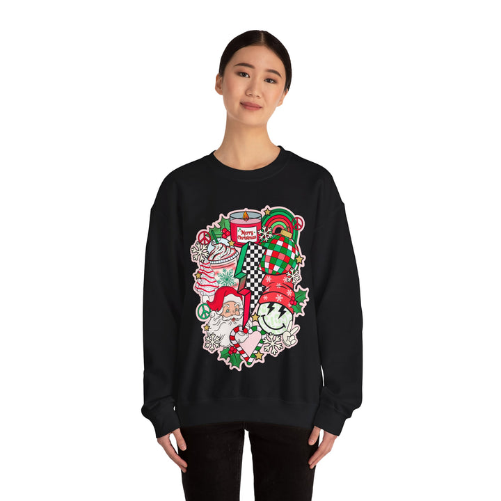 Gildan Unisex Heavy Blend™ Crewneck Sweatshirt | Retro Christmas Collage