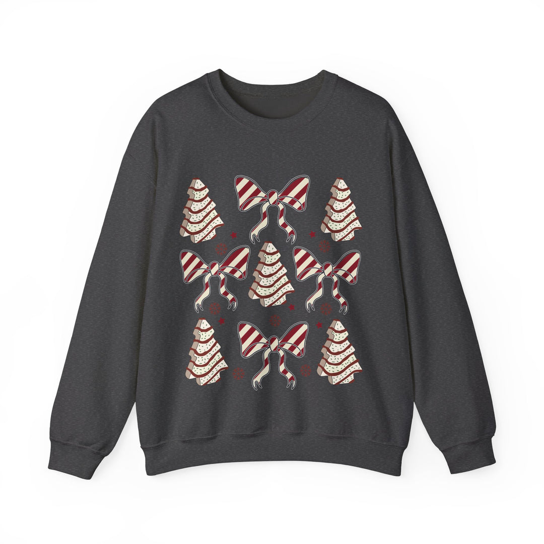 Gildan Cozy Christmas Crewneck Sweatshirt with Festive Trees & Bows