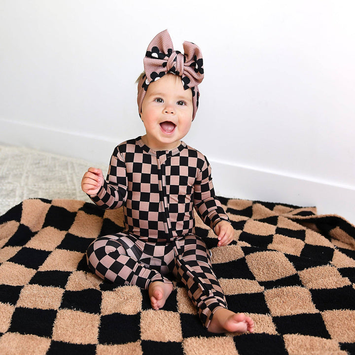 Gigi & Max Newborn Ruffle Zip Bamboo Onesie - BENTLEY