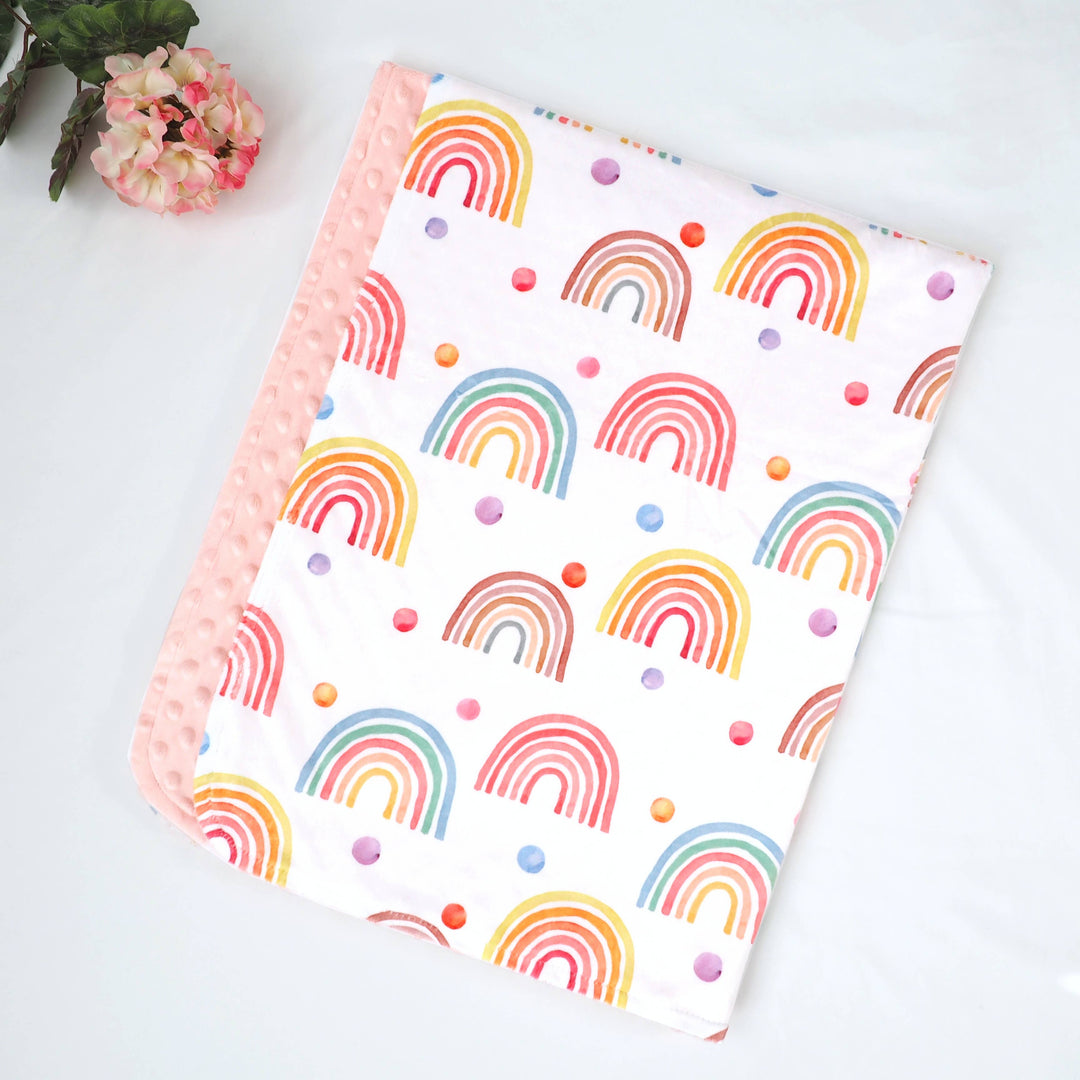 Premium Baby & Toddler Minky Blanket - Rainbow