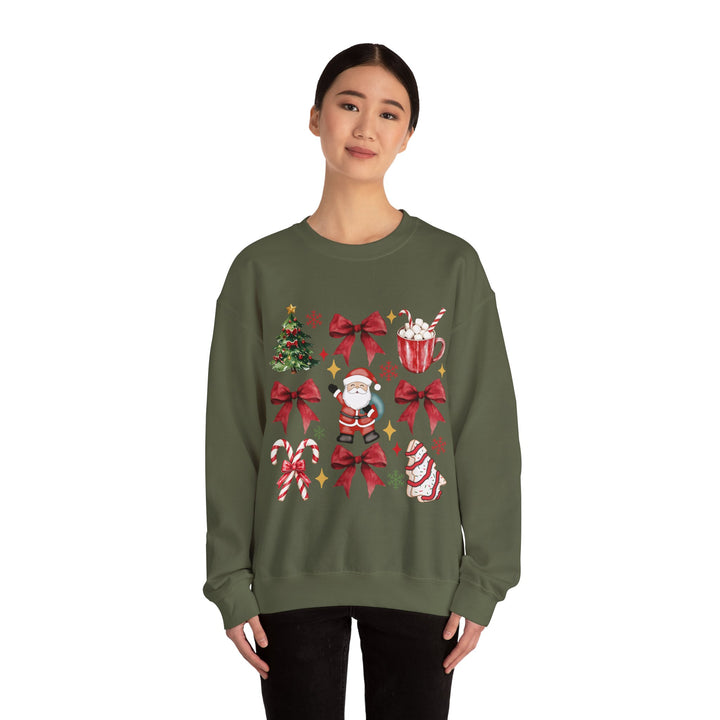 Festive Santa Gildan Crewneck Sweatshirt - Cozy Holiday Apparel