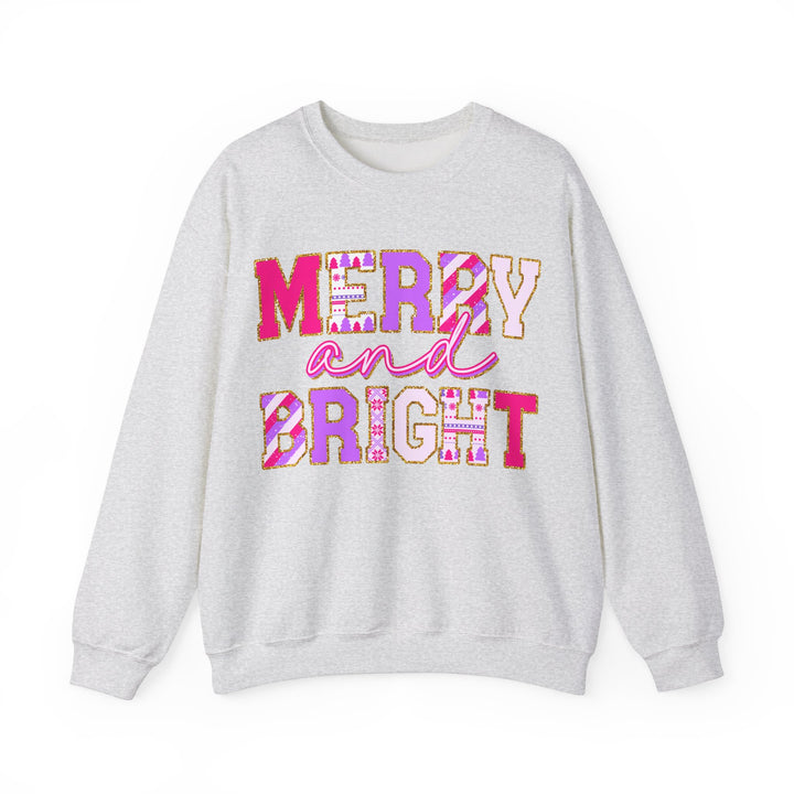 Merry and Bright Gildan Unisex Crewneck Sweatshirt - Festive Holiday Style