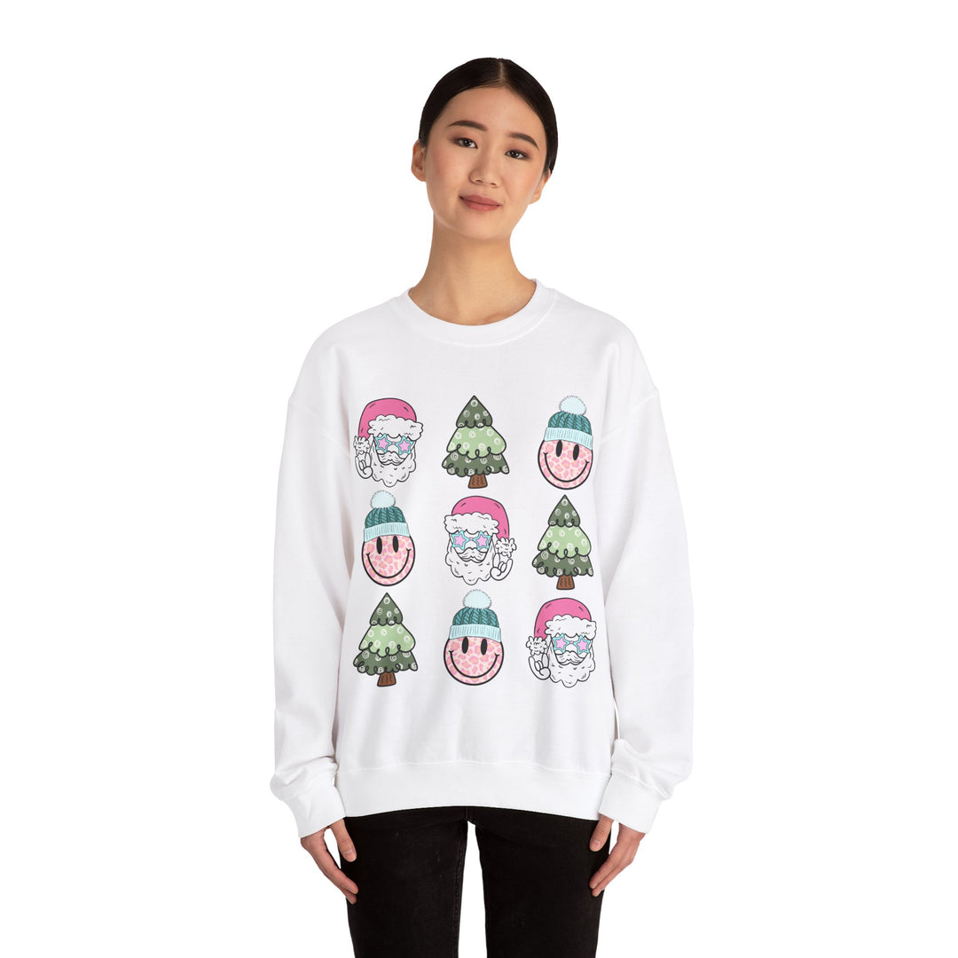 Gildan Festive Cheer Unisex Crewneck Sweatshirt - Christmas Trees & Santa Designs