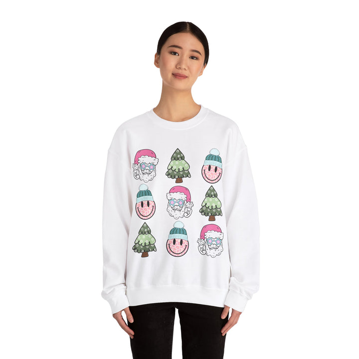 Gildan Festive Cheer Unisex Crewneck Sweatshirt - Christmas Trees & Santa Designs