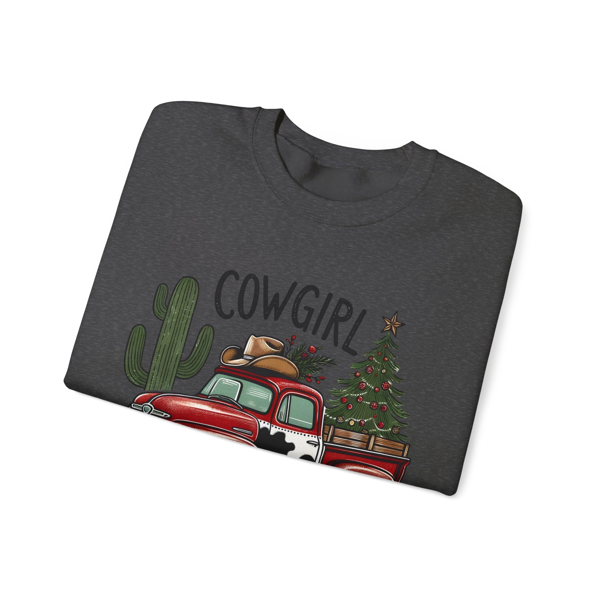 Gildan Cowgirl Christmas Sweatshirt | Unisex Heavy Blend Crewneck