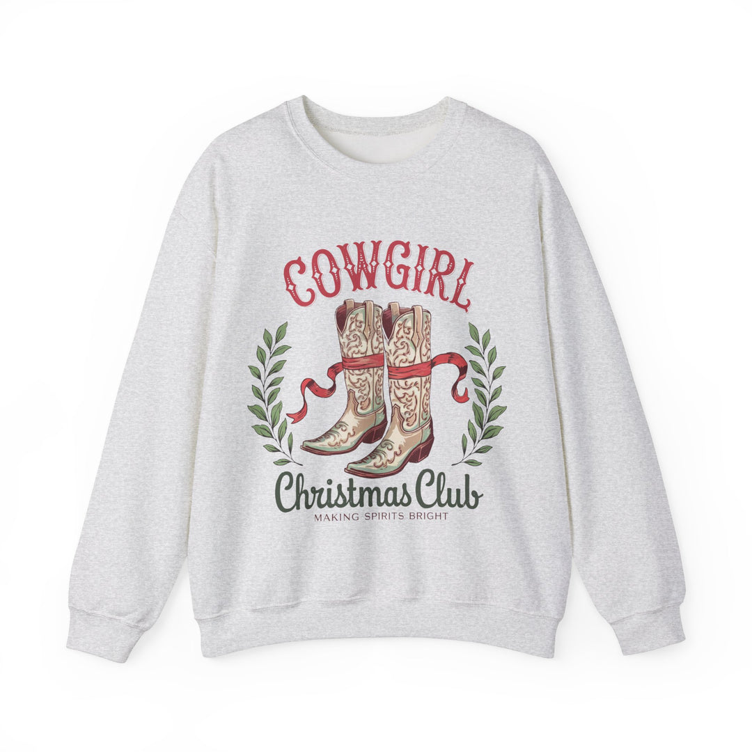 Cowgirl Christmas Club Crewneck Gildan Sweatshirt - Festive Holiday Apparel