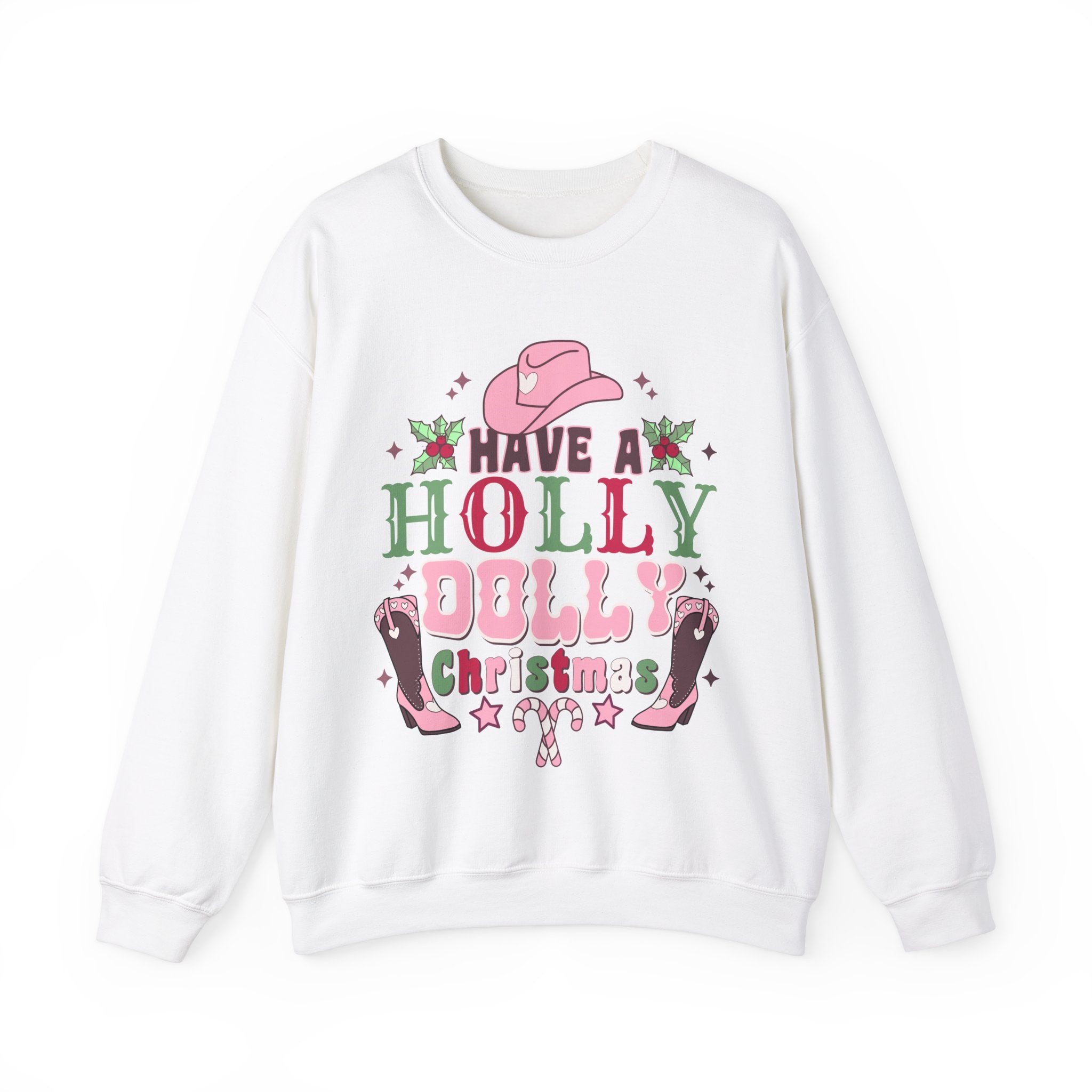 Gildan Have a Holly Dolly Christmas Sweatshirt - Unisex Heavy Blend Crewneck