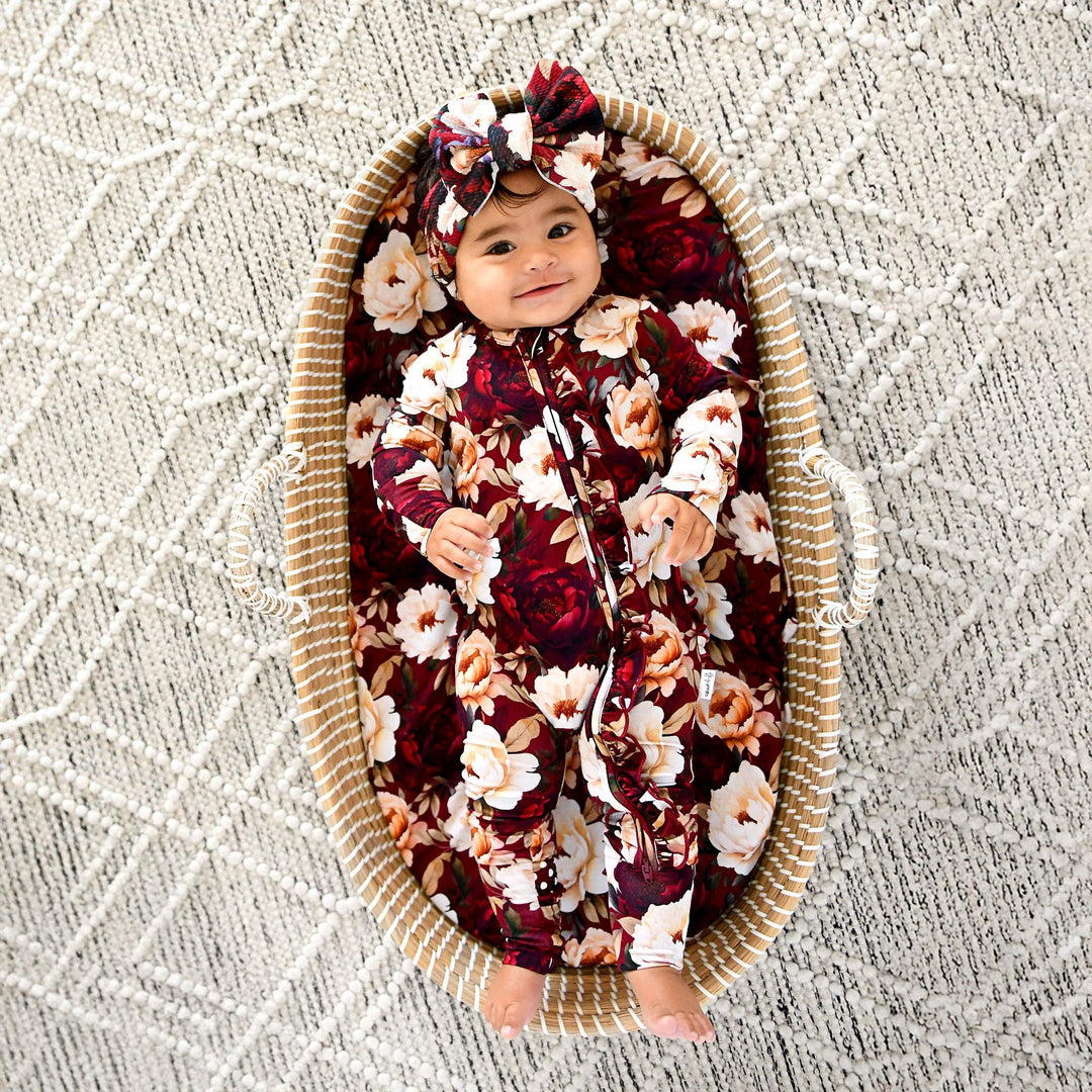 Maya Gigi & Max Newborn Ruffle Zip Bamboo Onesie