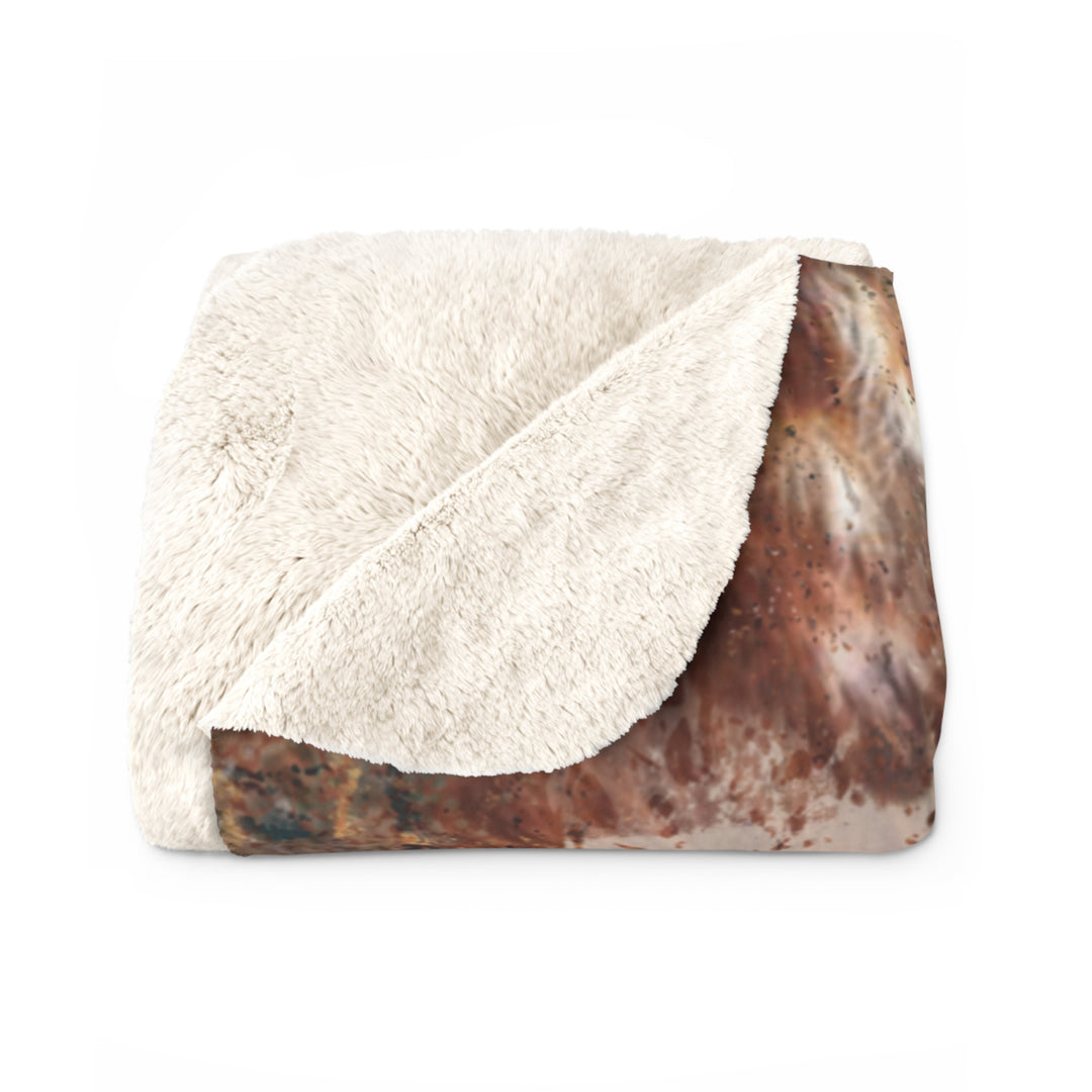 Sherpa Fleece Blanket | AQUA LEOPARD COWHIDE