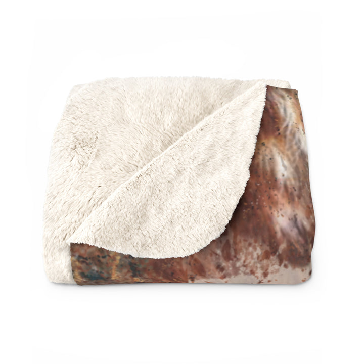 Sherpa Fleece Blanket | AQUA LEOPARD COWHIDE