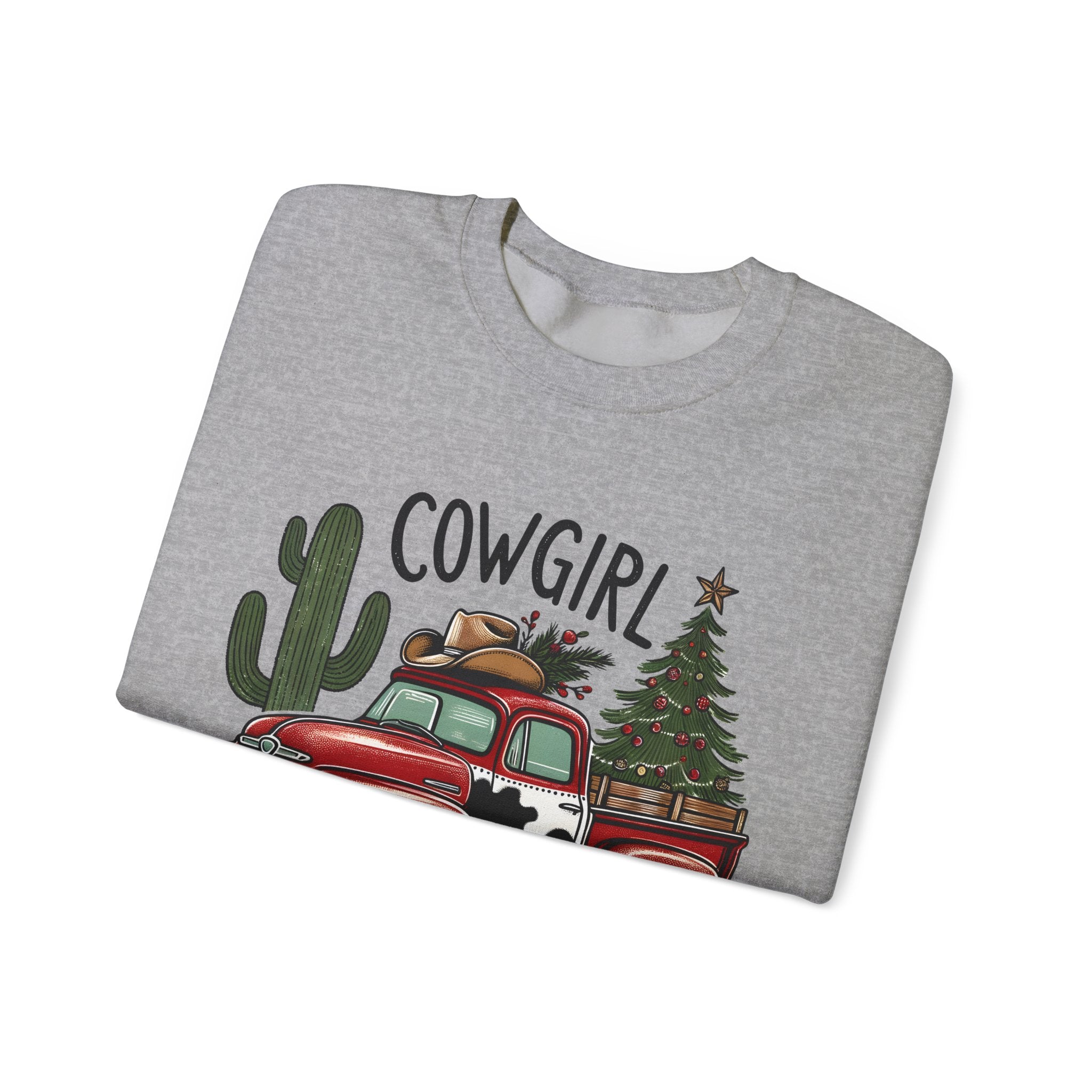 Gildan Cowgirl Christmas Sweatshirt | Unisex Heavy Blend Crewneck