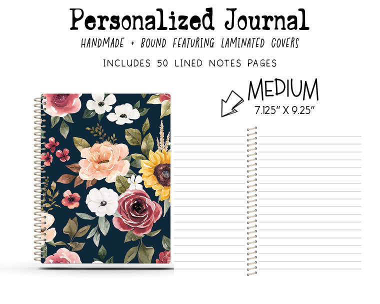 College Ruled Journal - AUTUMN FLORAL