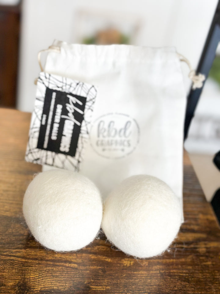 Wool Dryer Balls – 2 Pack with Reusable Cotton Bag