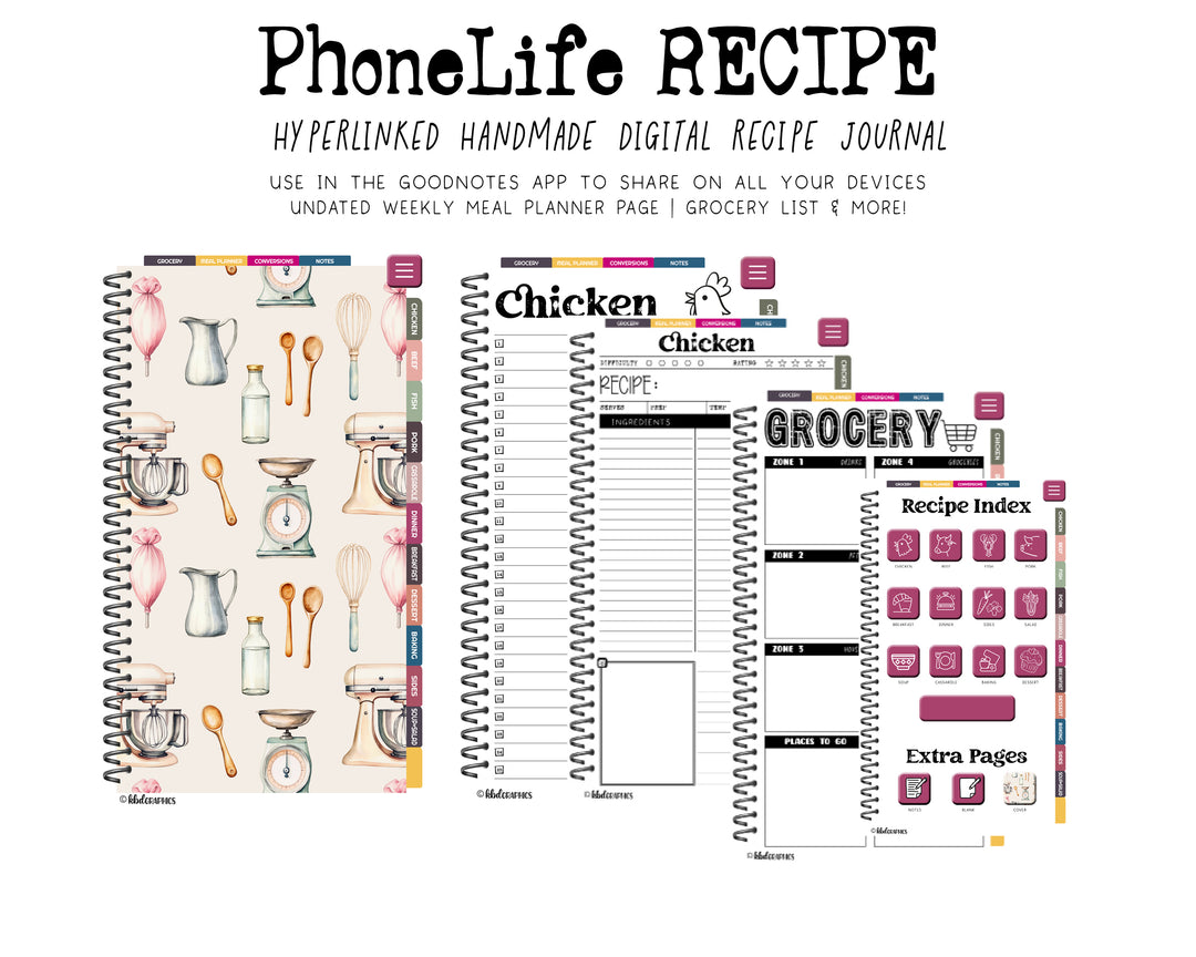 PhoneLife Recipe Journal - BAKERY COLLAGE