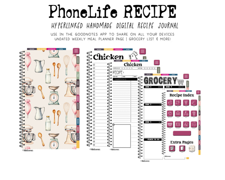 PhoneLife Recipe Journal - BAKERY COLLAGE