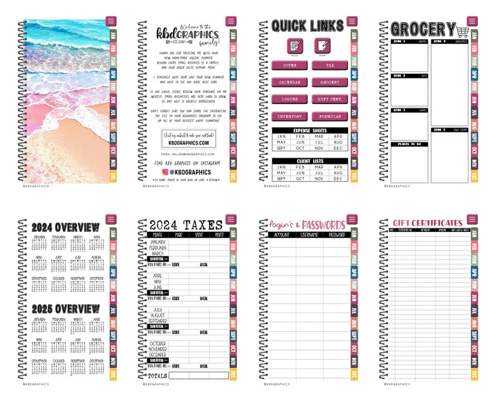 2024 PhoneLife Daily Keepall Digital Planner | BEACH WATERCOLOR 3