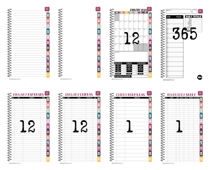 2024 PhoneLife Daily Keepall Digital Planner | BLACK COWHIDE AZTEC