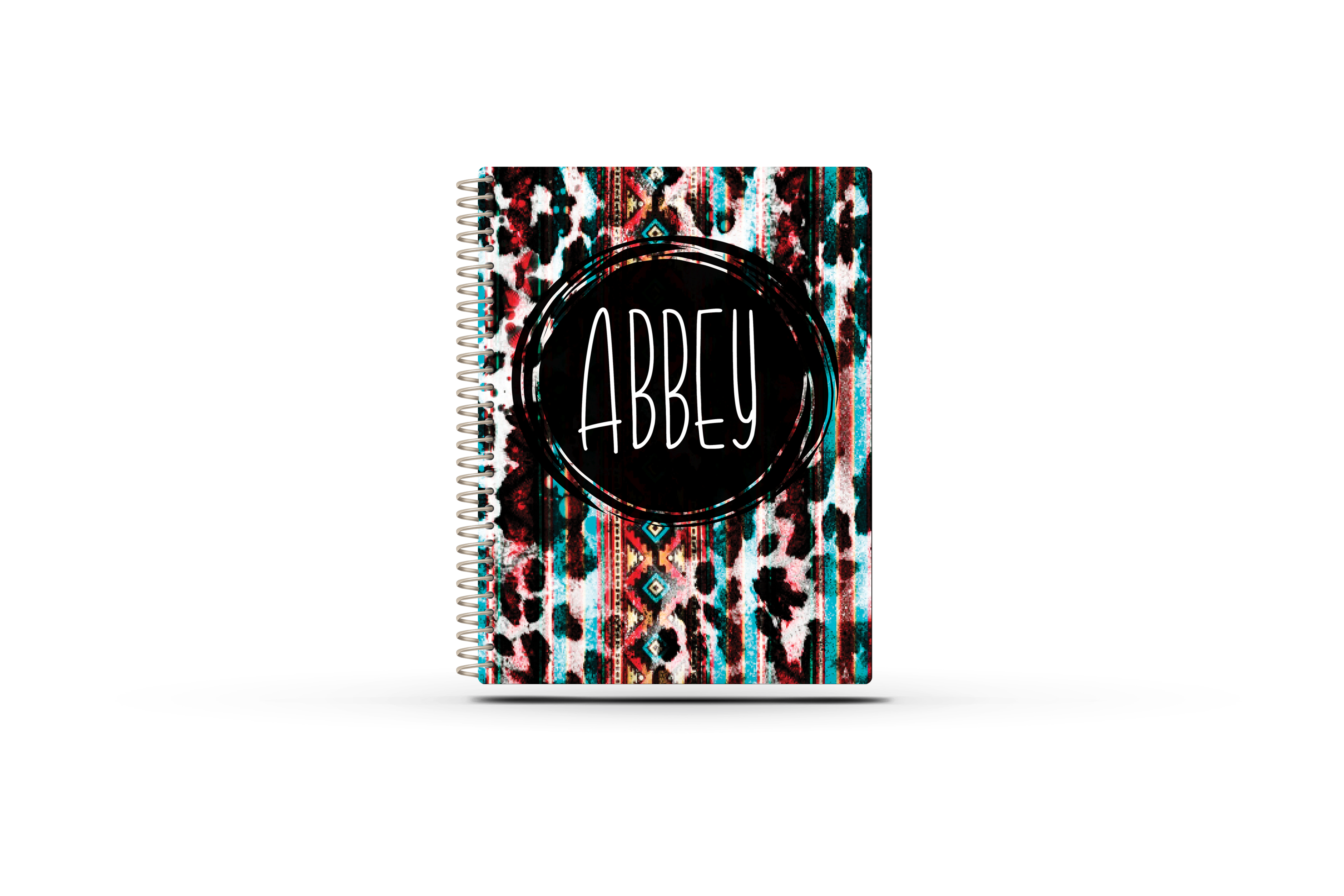 College Ruled Journal - BLACK COWHIDE AZTEC