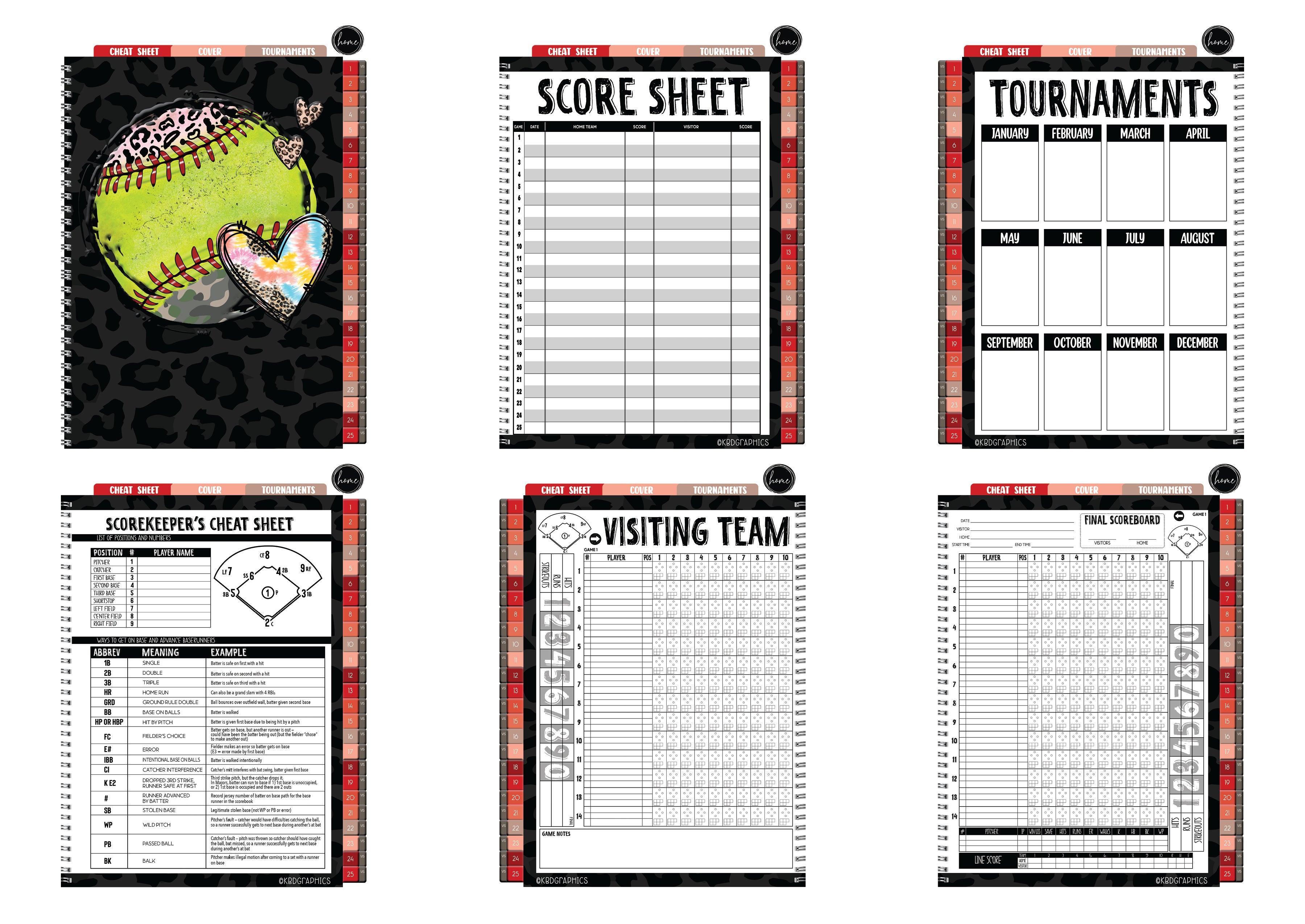 Digital Softball Scorebook  - BLACK LEOPARD SOFTBALL