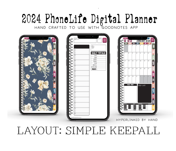 PhoneLife Simple Keepall Digital Planner | BOHO FLORAL 1