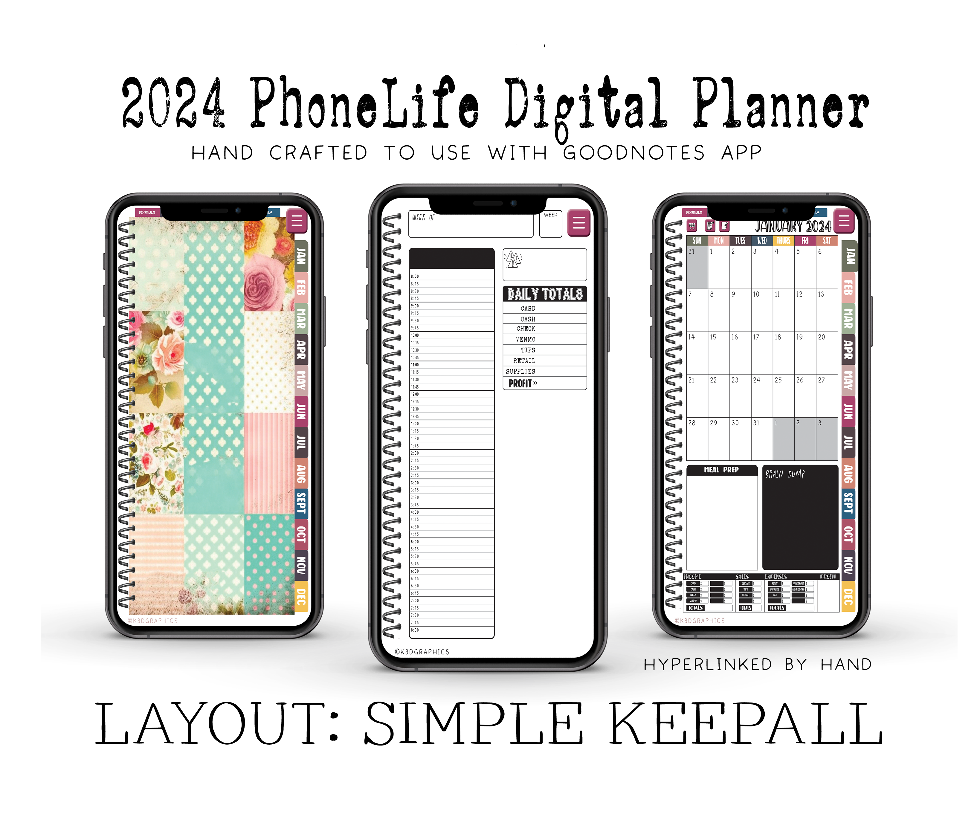 PhoneLife Simple Keepall Digital Planner | BOHO FLORAL 10